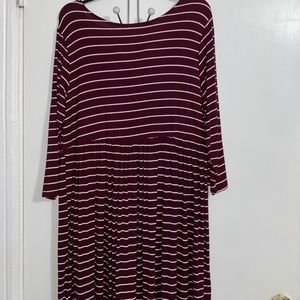 Burgundy long sleeve dress